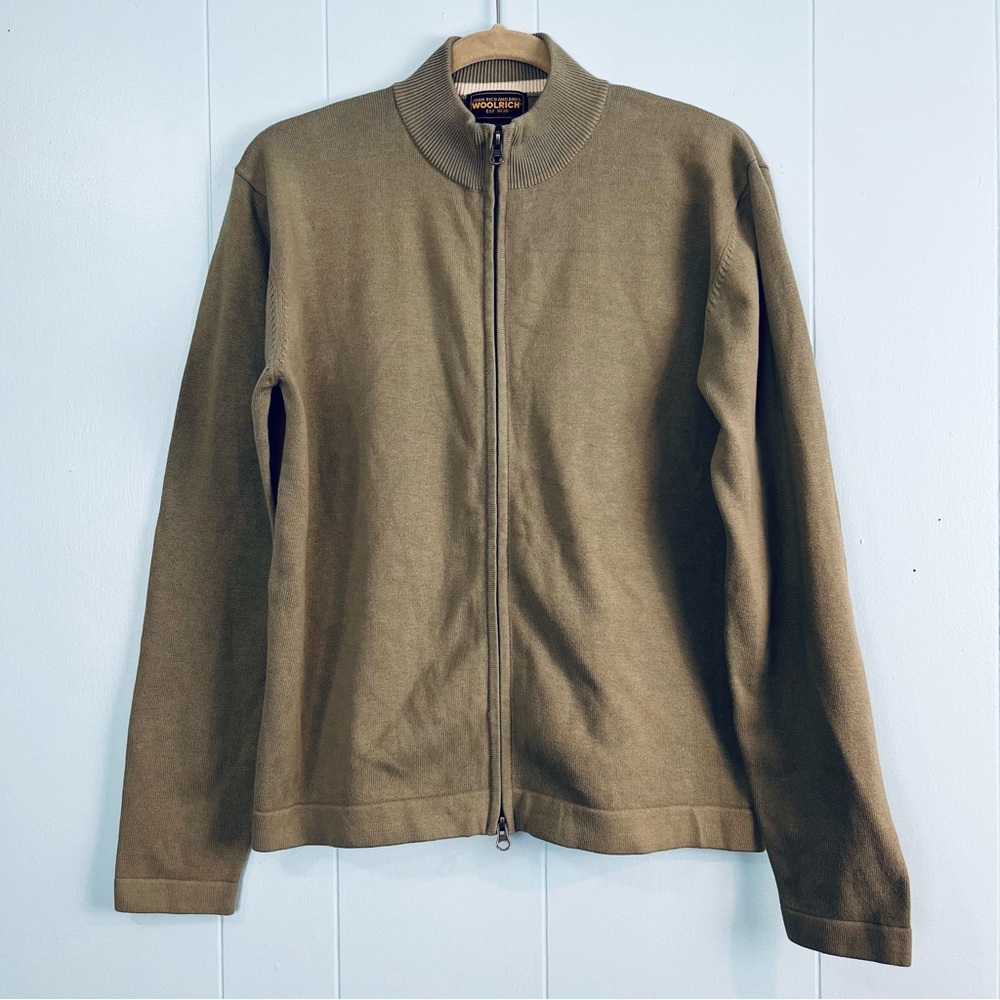 Woolrich Sage Green Full Zip Cardigan Women Large Old Money Minimalist Capsule